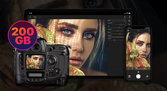 200 GB of Cloud Sync and Photo RAW Mobile