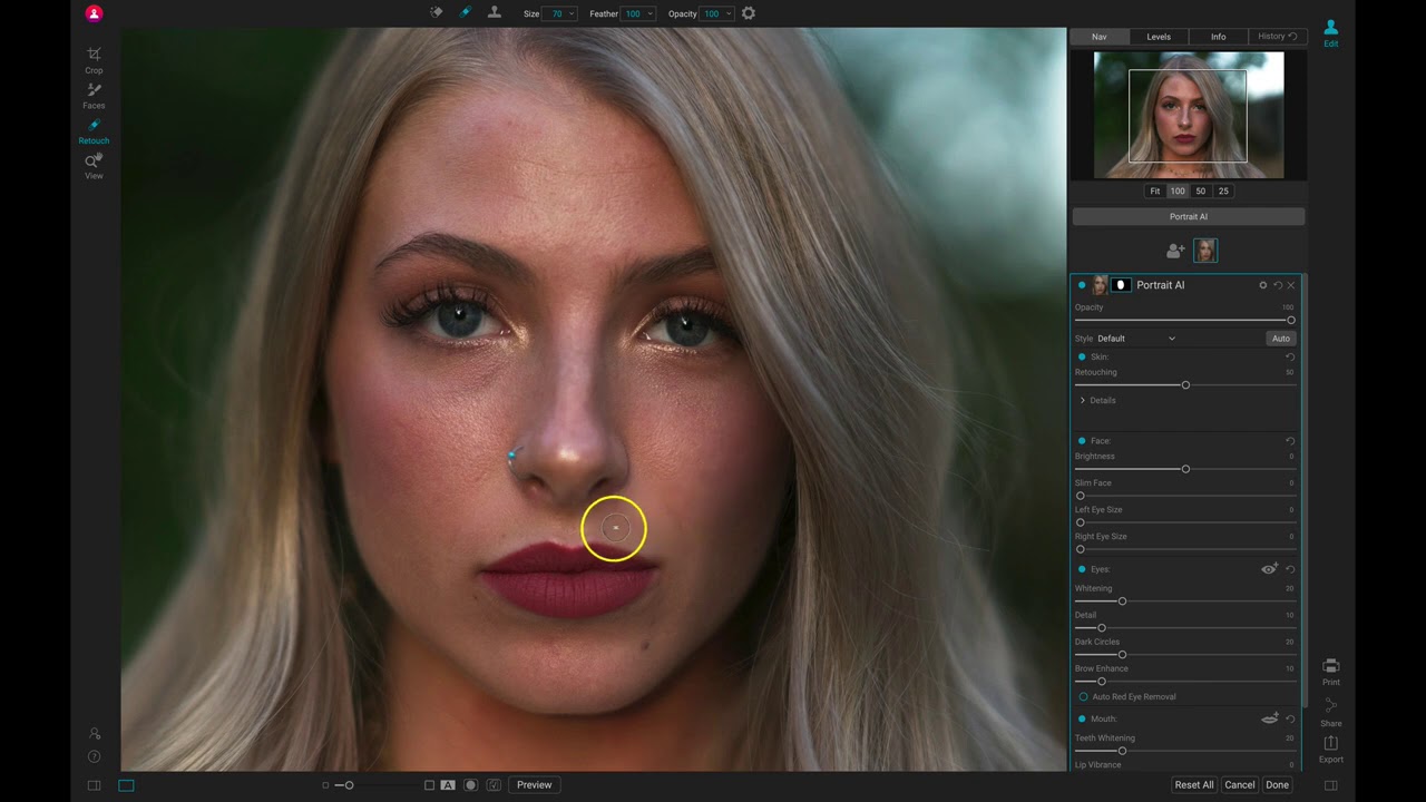 Retouching a Portrait in ON1 Portrait AI