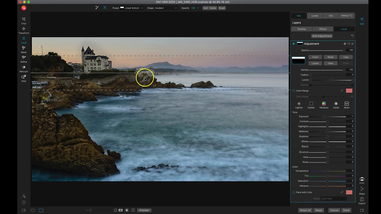 Selectively Applying Filters in ON1 HDR 2020