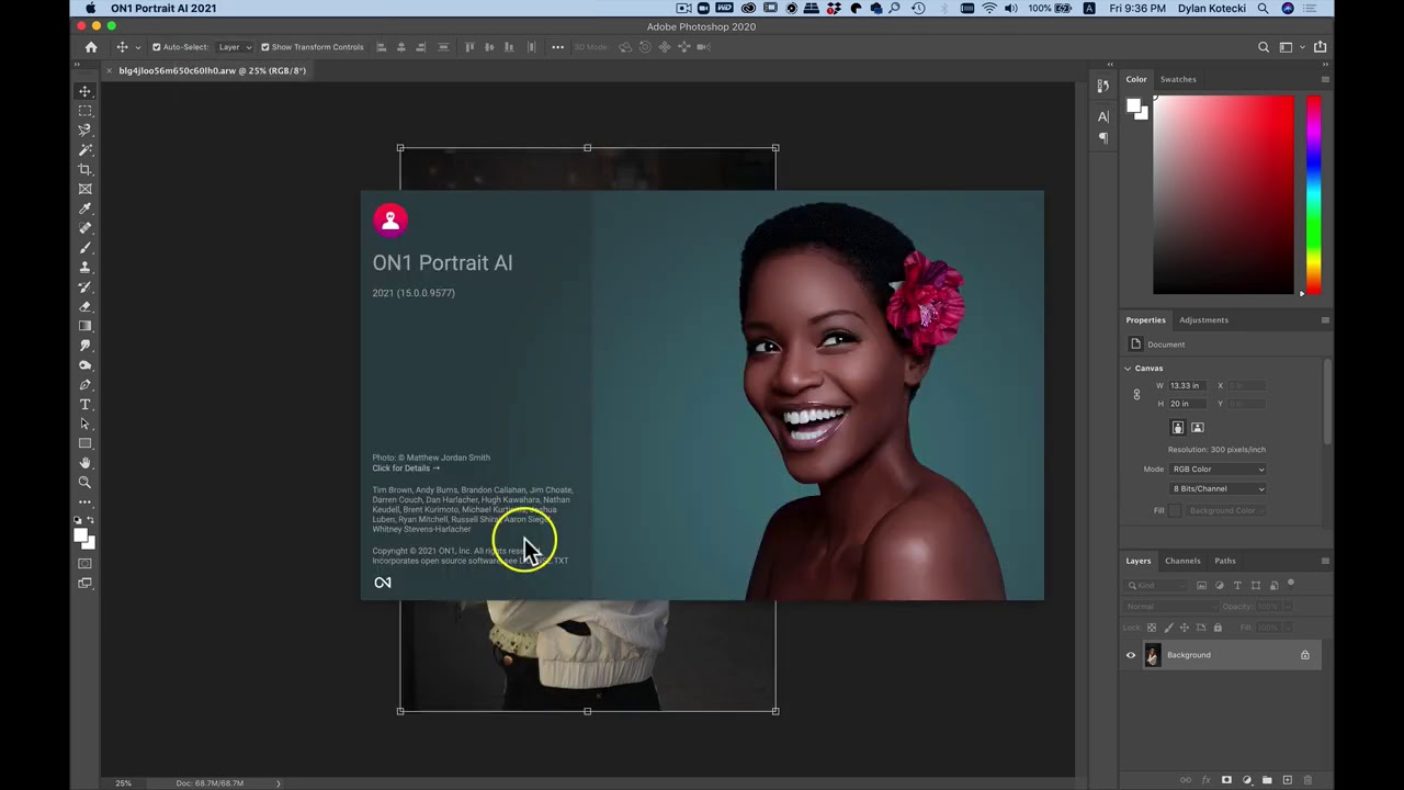 Using ON1 Portrait AI as a Photoshop Plug-In