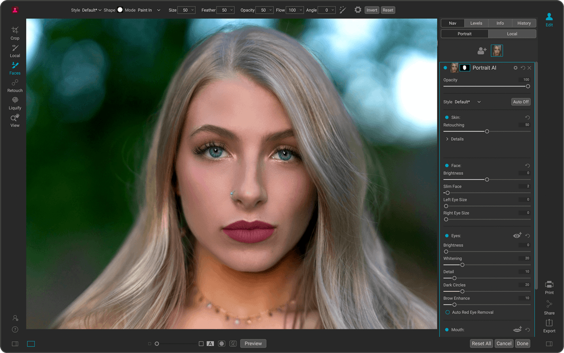 After editing with Portrait AI